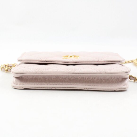 NEW CHANEL Miss Coco Mini Quilted Leather Clutch with Chain Strap in Caviar - Picture 6 of 14